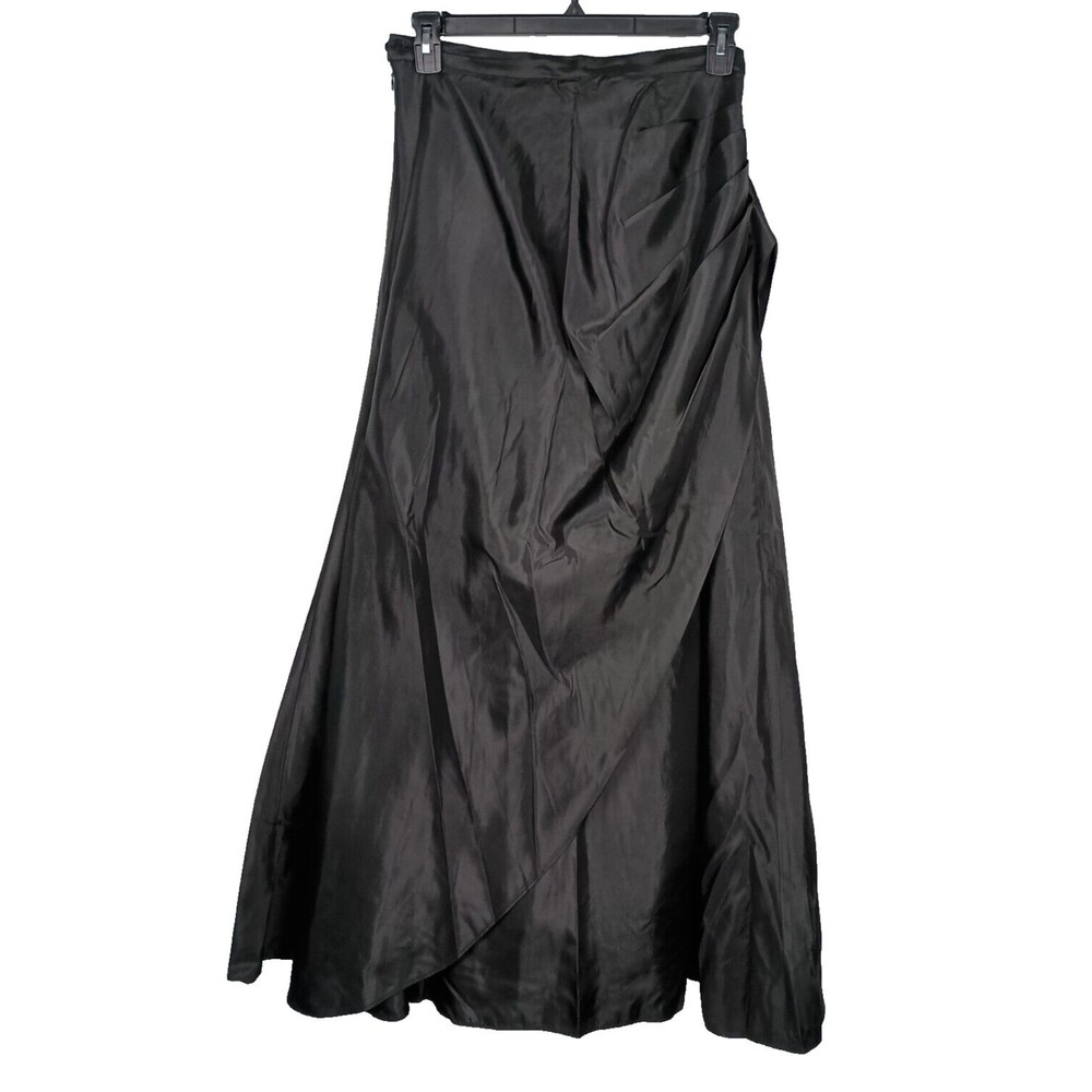 Jessica McClintock Maxi Skirt Gothic Steampunk Sz 12 Vintage Black Layers Bustle